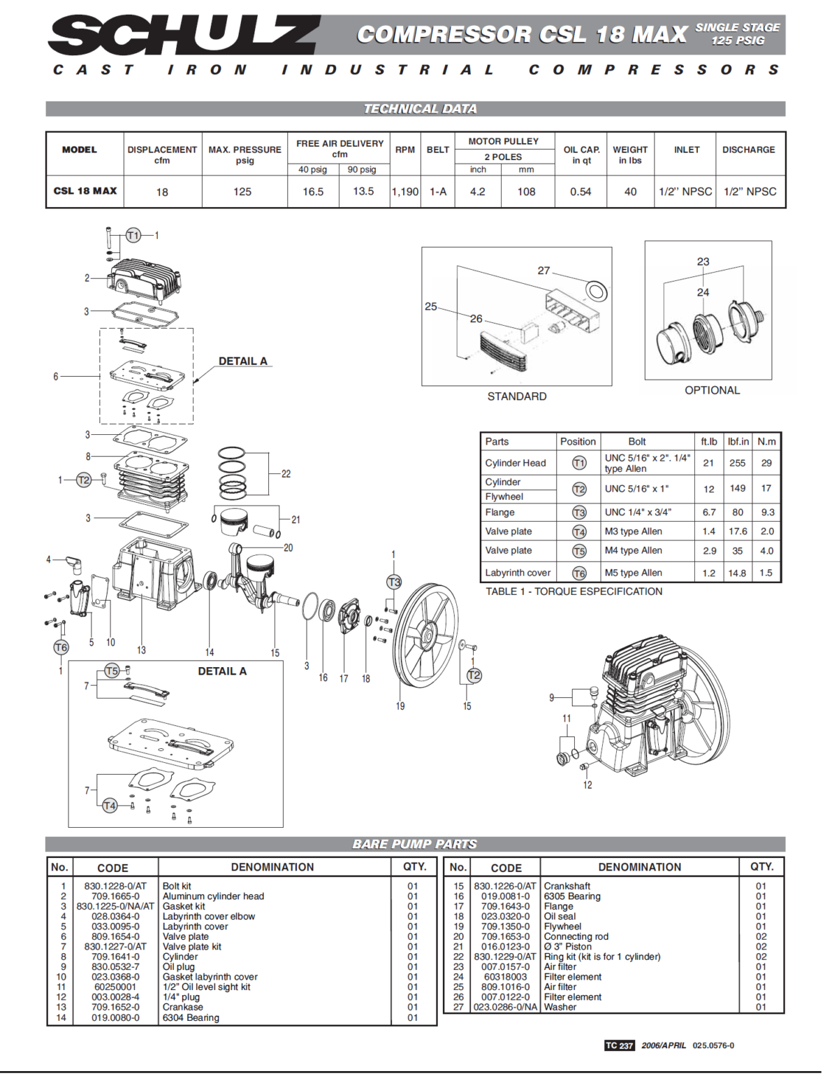 Schulz l-series msl 18 max 3 to 5 hp 18 cfm -single stage - Image 3