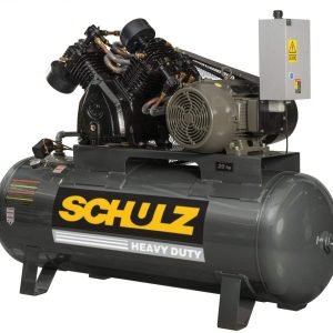 Schulz Horizontal Air Compressor, 80 CFM, 175 PSI, 120 Gallon, 20 HP, Three Phase