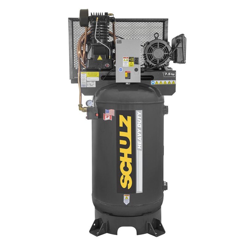 Schulz l-series 7.5-hp 80-gallon -30 cfm -single phase - 230 volts 1 ph two-stage air compressor 7580vl30x -1