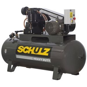 Schulz Horizontal Air Compressor, 40 CFM, 175 PSI, 120 Gallon, 10 HP, Three Phase