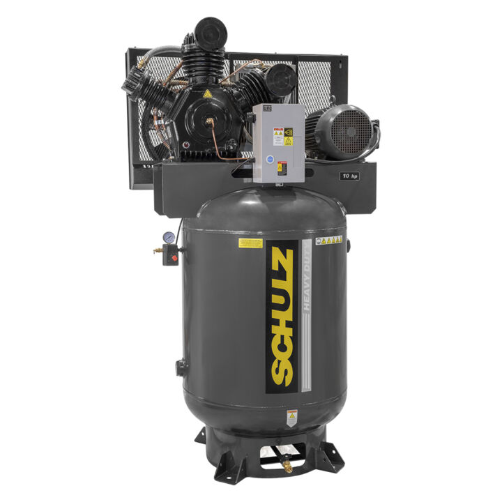 Schulz V-Series 10-HP 120-Gallon Vertical 23O/460 VOLTS 3 phase Two-Stage  40 CFM 10120VW40X-3 – Swing Technology LLC