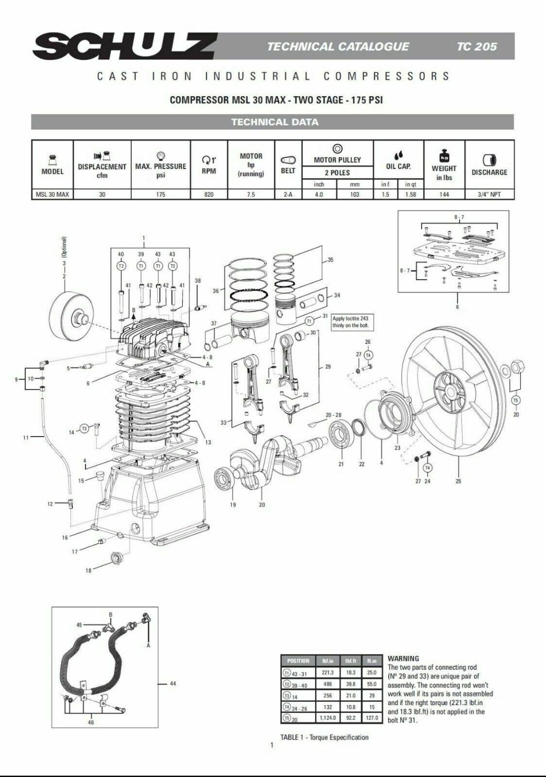 13 HP SCHULZ GASOLINE 30 CFM 30 GALLON TANK 1330HL30X-G SCHULZ ENGINE - Image 3