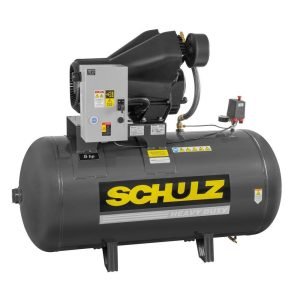 Schulz Three Phase Horizontal Air Compressor, 20 CFM, 175 PSI, 80 Gallon, 5 HP, Piston